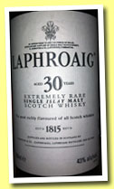 Laphroaig 30 yo (43%, OB, US bottling, 75cl, +/-2002)